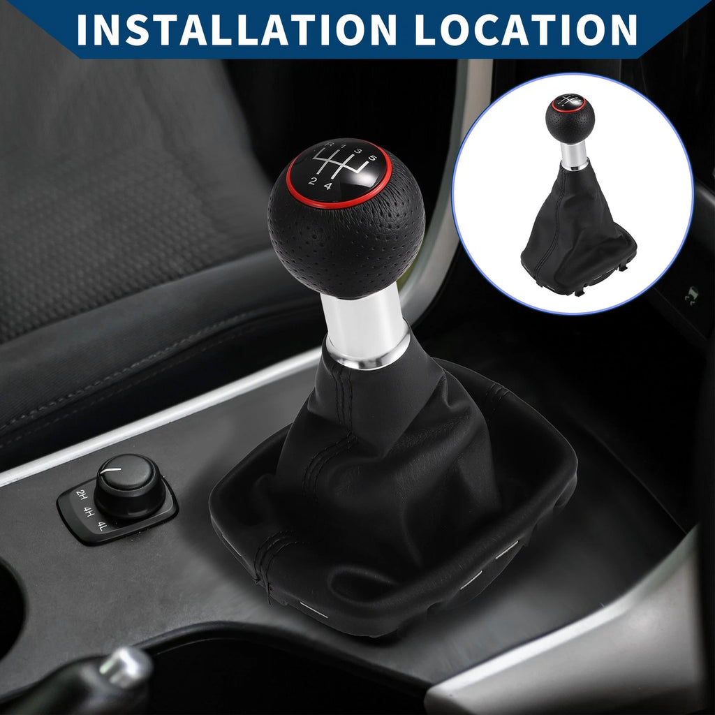 5 Speed Gear Shift Knob with Dust Cover for Audi A3 (2000–2003) Black