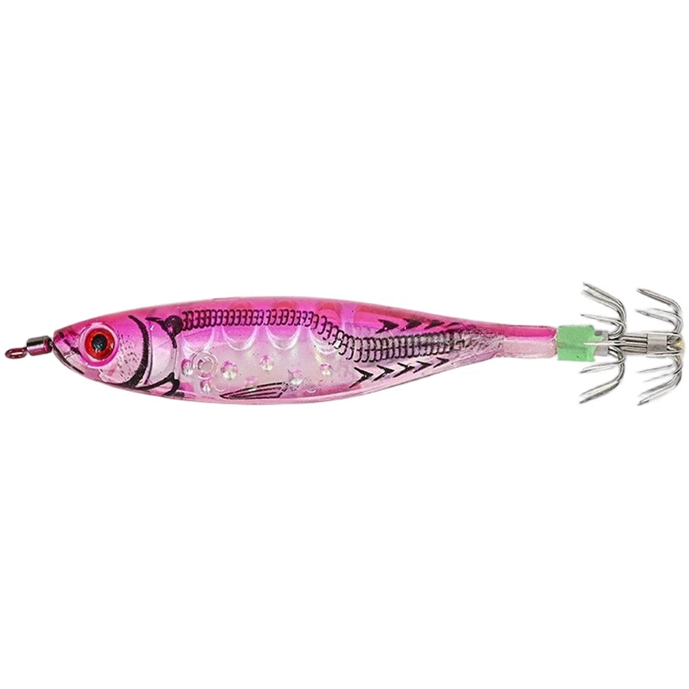 5 Color Squid Lure Fishing Bait with Night Visible Hooks Set