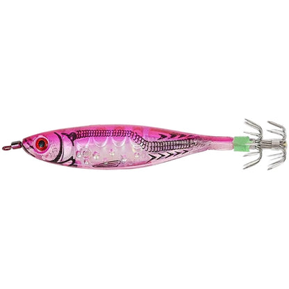 5 Color Squid Lure Fishing Bait with Night Visible Hooks Set