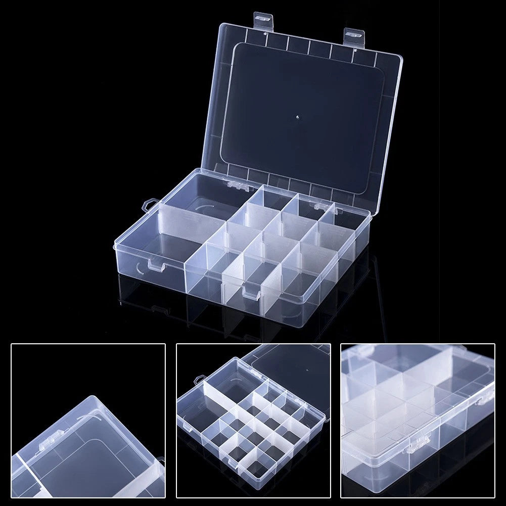 Adjustable Plastic Storage Box Organizer for Screws (14 Grids)