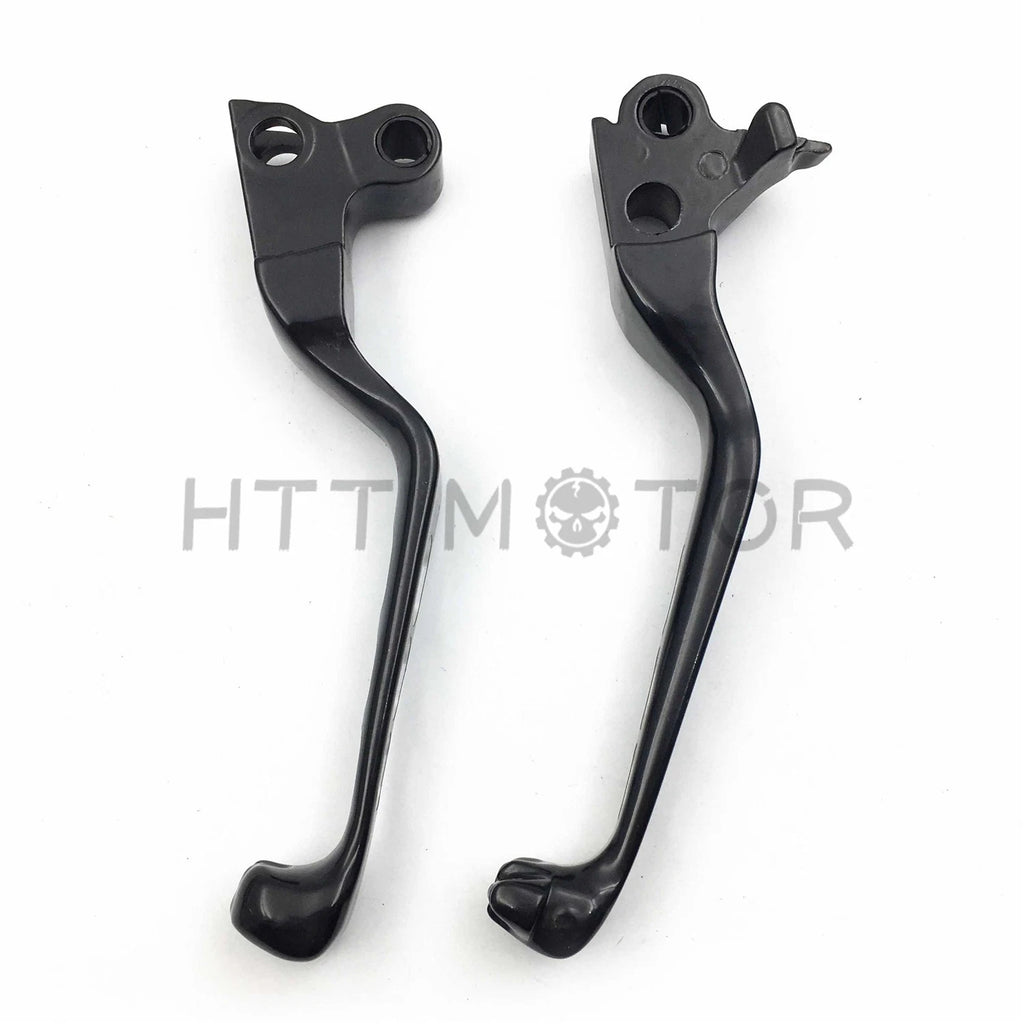 Black Smooth Wide Blade Levers for Harley-Davidson Road King (2014–2023)