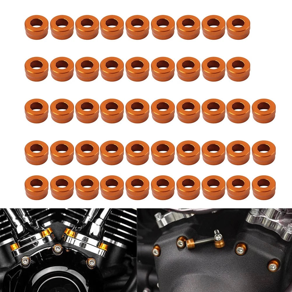 48X Engine Bolt Topper Caps Orange for Harley Twin Cam (Not Apply)