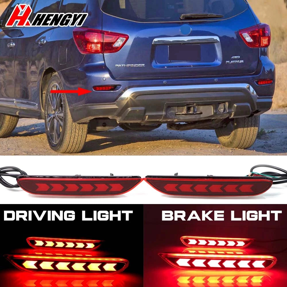 Pair Red LED Rear Bumper Tail Brake Signal Lights for Infiniti Q30 Q50 Q70 QX60 (2016–2020)