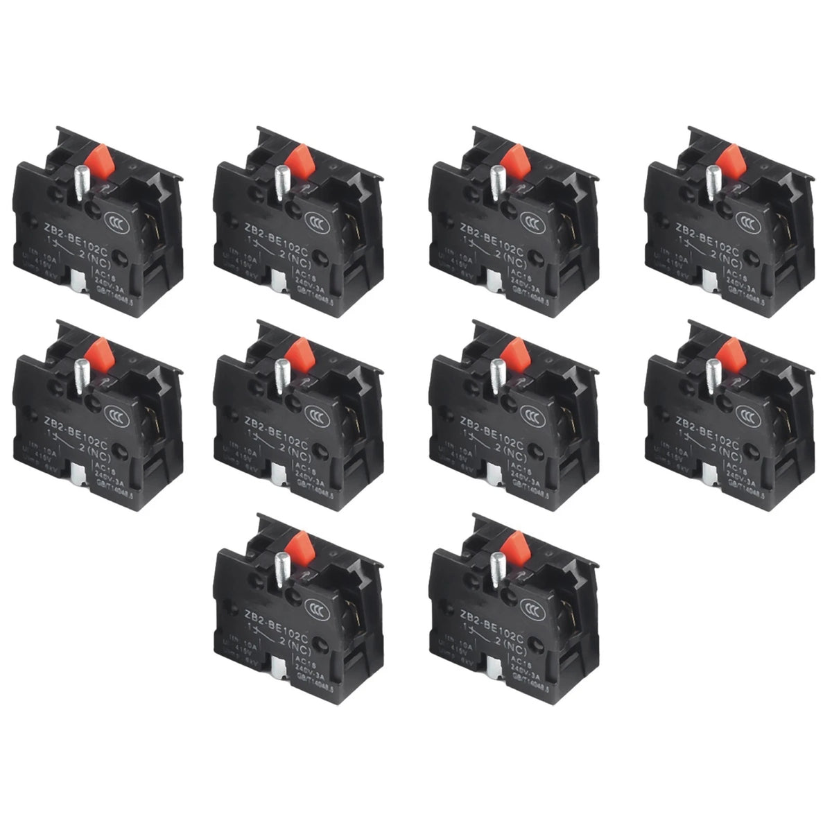 10PCS Push Button Joystick Switch ZB2 BE102C 10A 600V Normally Closed