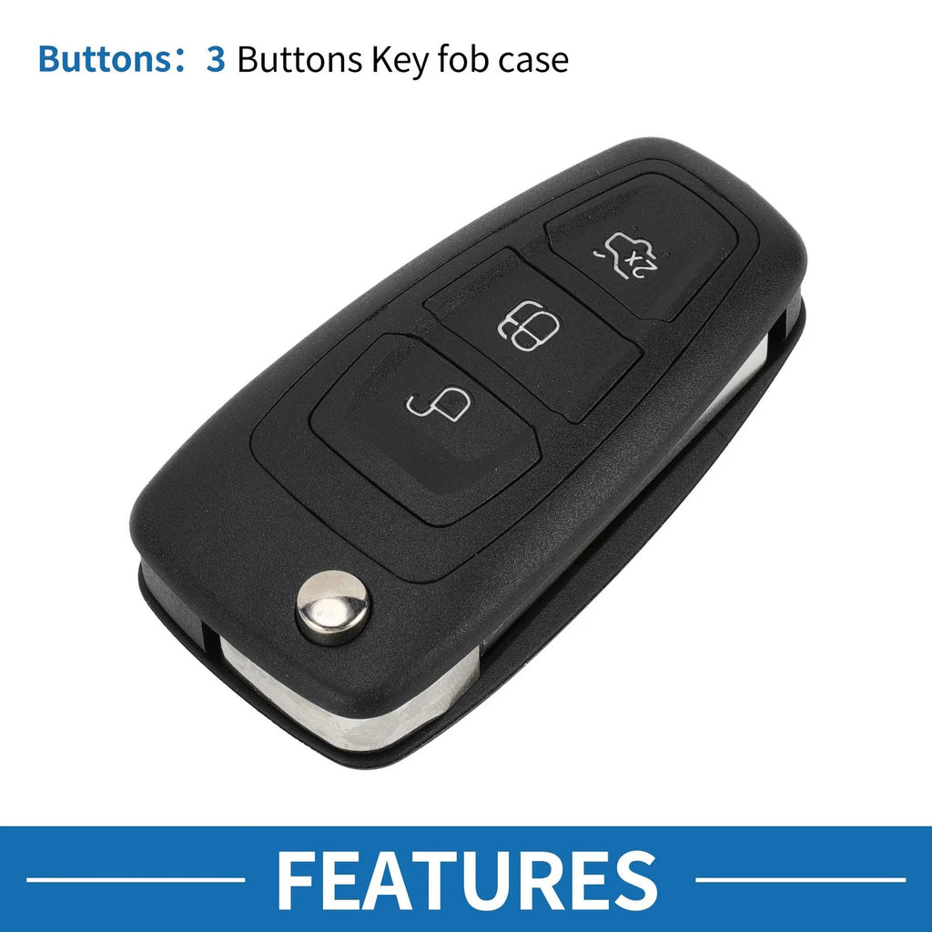 Keyless Entry Remote Key Shell Case for Ford Focus Kuga Fiesta Transit (2011–2023)