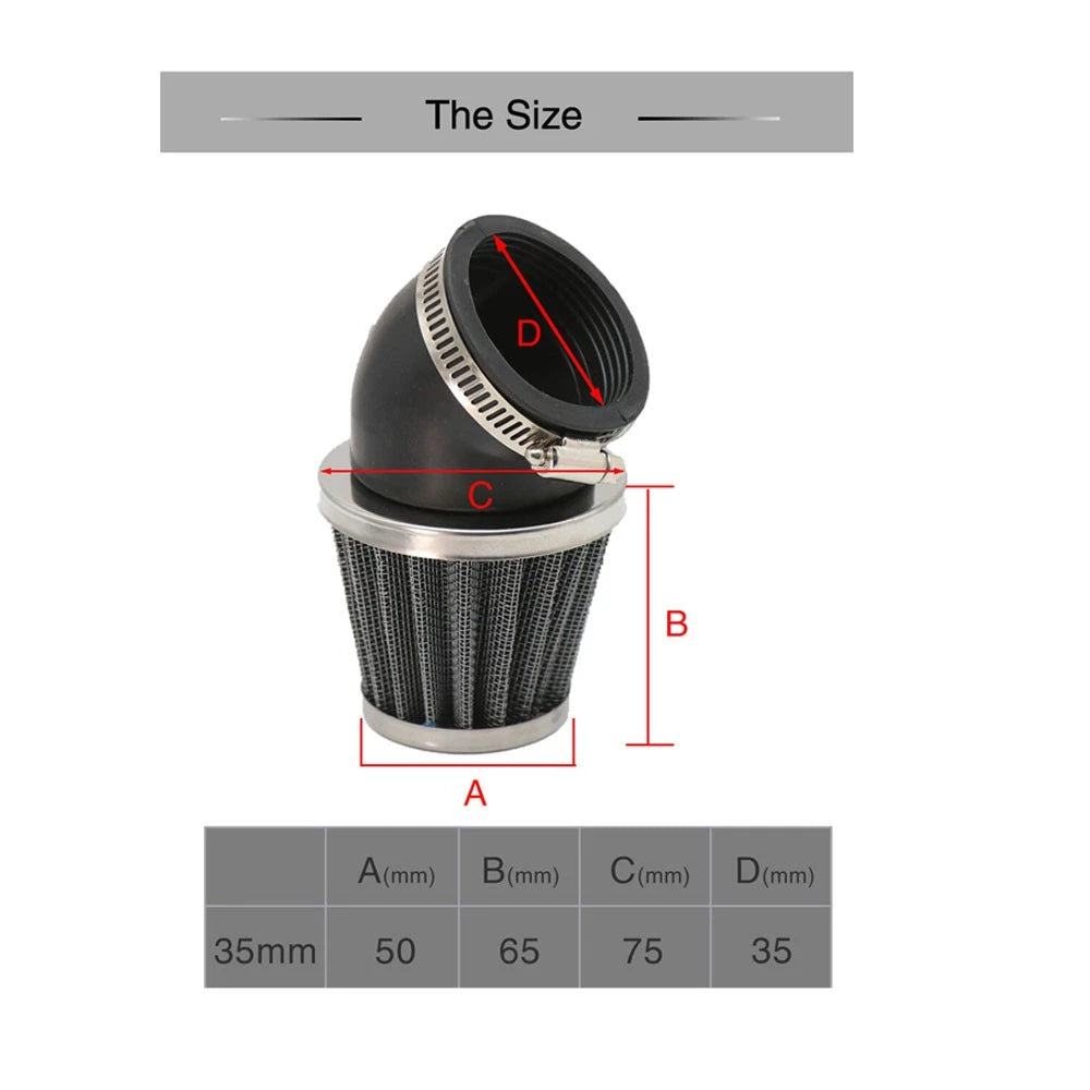 35mm Carb Air Filter Bent Adapter for Dirt Bike Motorcycle (30mm-34mm)