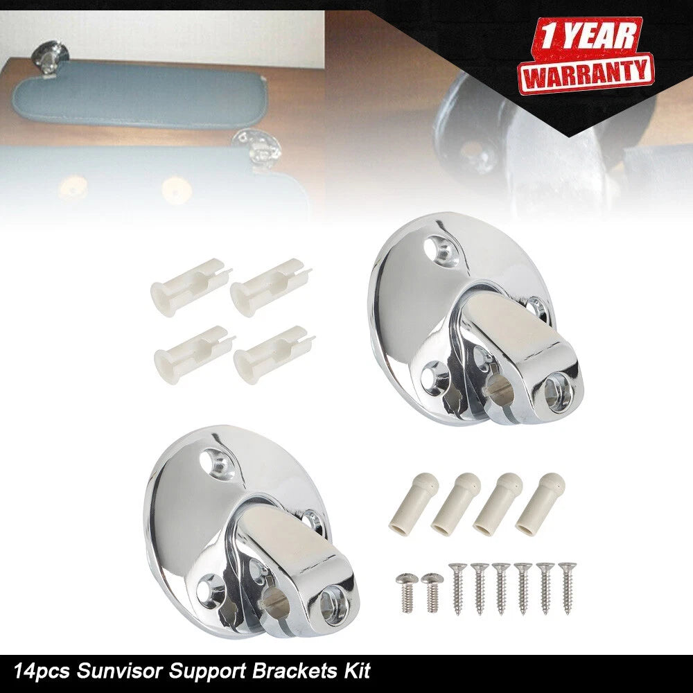 14pcs Chrome Sunvisor Support Brackets Kit for Coupe
