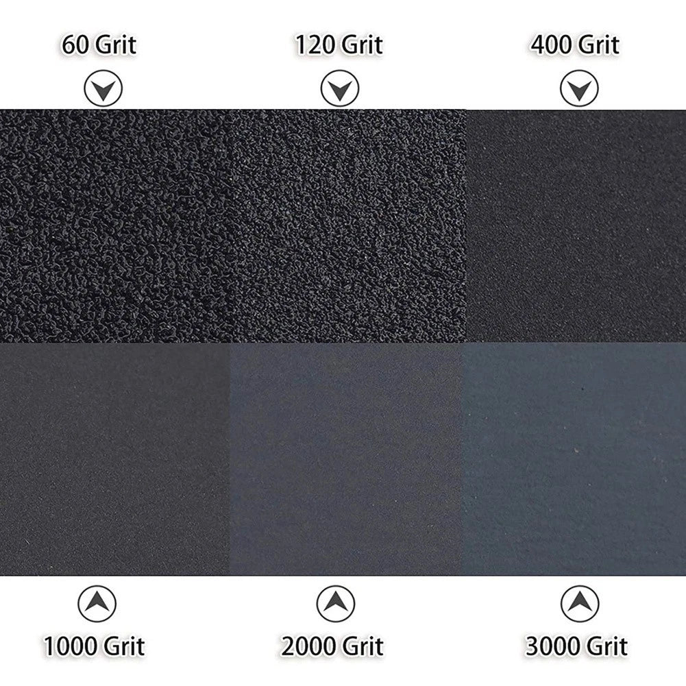 102 Pcs Silicon Carbide Sandpaper 230x93mm for Flat or Curved Surfaces