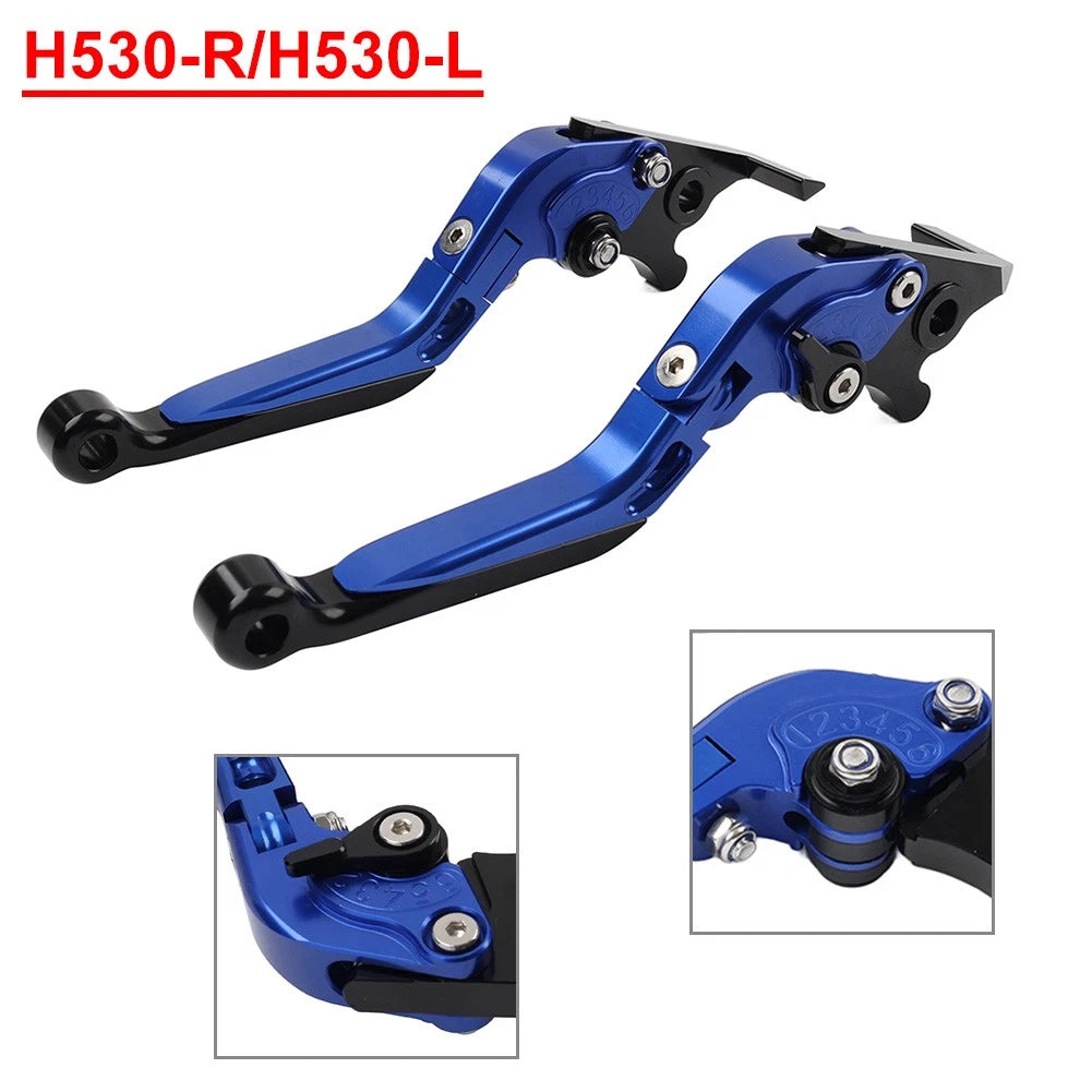 Folding Extendable Brake Clutch Levers for Yamaha TMAX 500 530 560 (2001–2023) BLUE