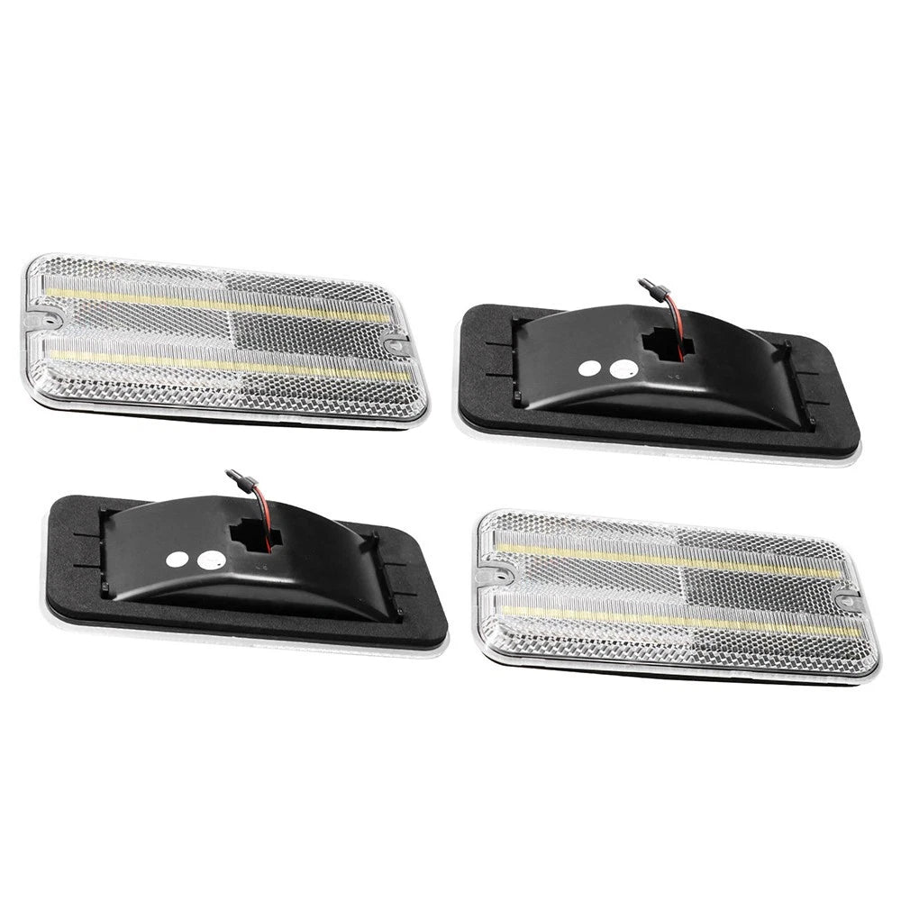 Set of 4 Clear White LED Side Marker Lights for Chevy G10 G20 GMC G1500 G2500 (1985–1995)