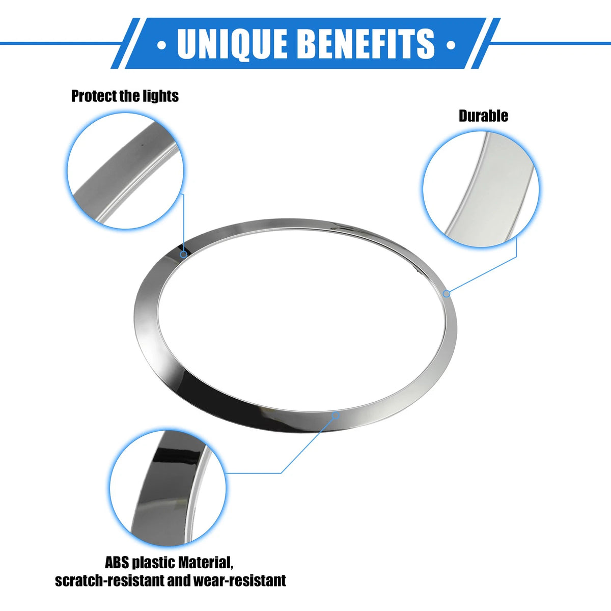 Front Side Headlight Trim Ring Pair for BMW Mini F55 (2014–2021) Silver