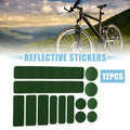 14pcs Bicycle Reflective Stickers for Helmet Adhesive Tape Reflector Green