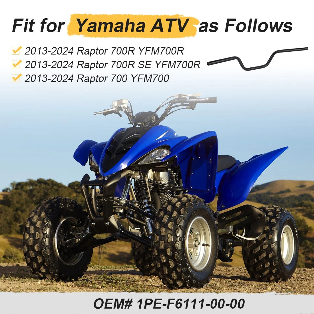 Heavy Duty Handlebars for Yamaha Raptor 700 (2013–2024)