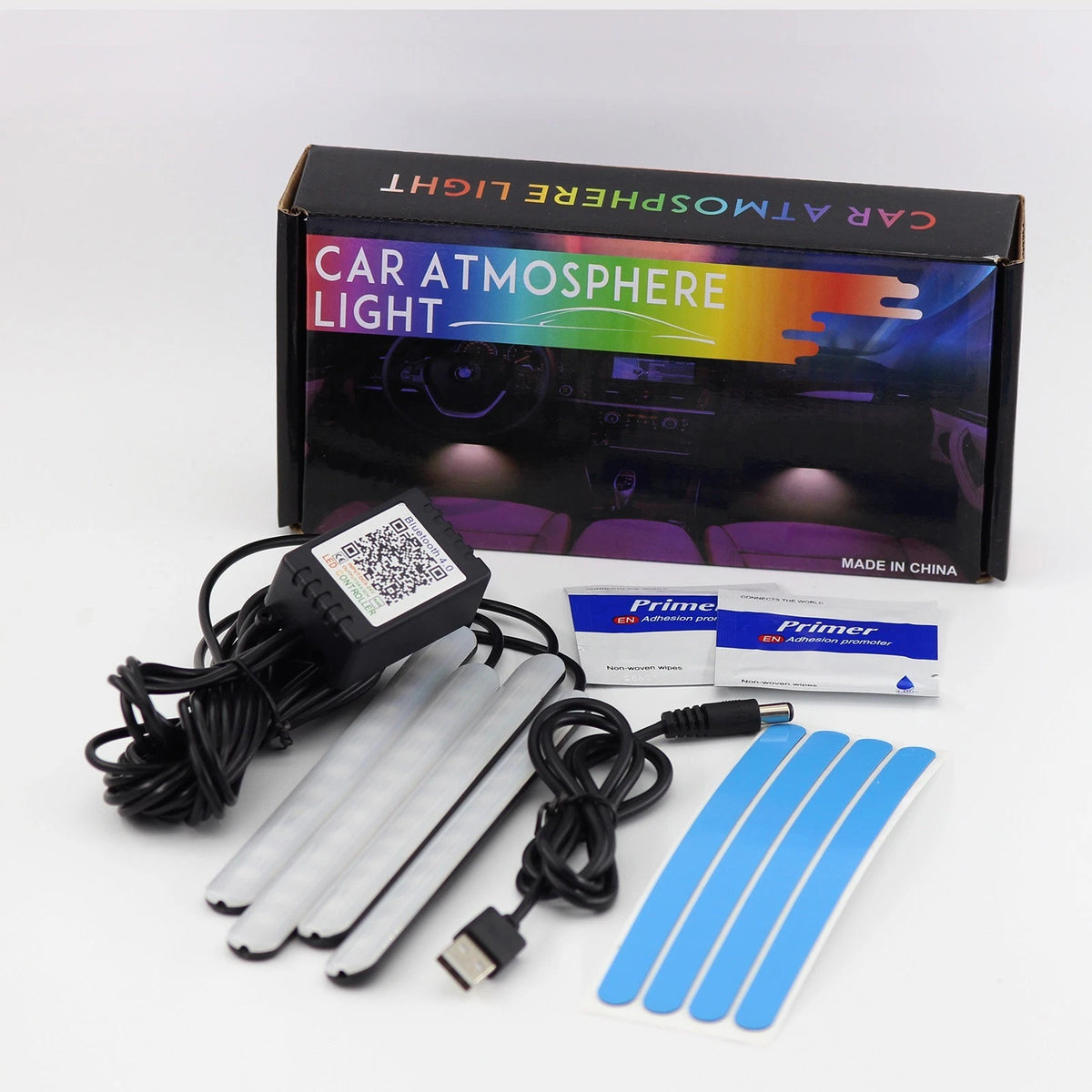 Long 1.3M+1.8M LED strip light set for car interior decorative ambient lighting