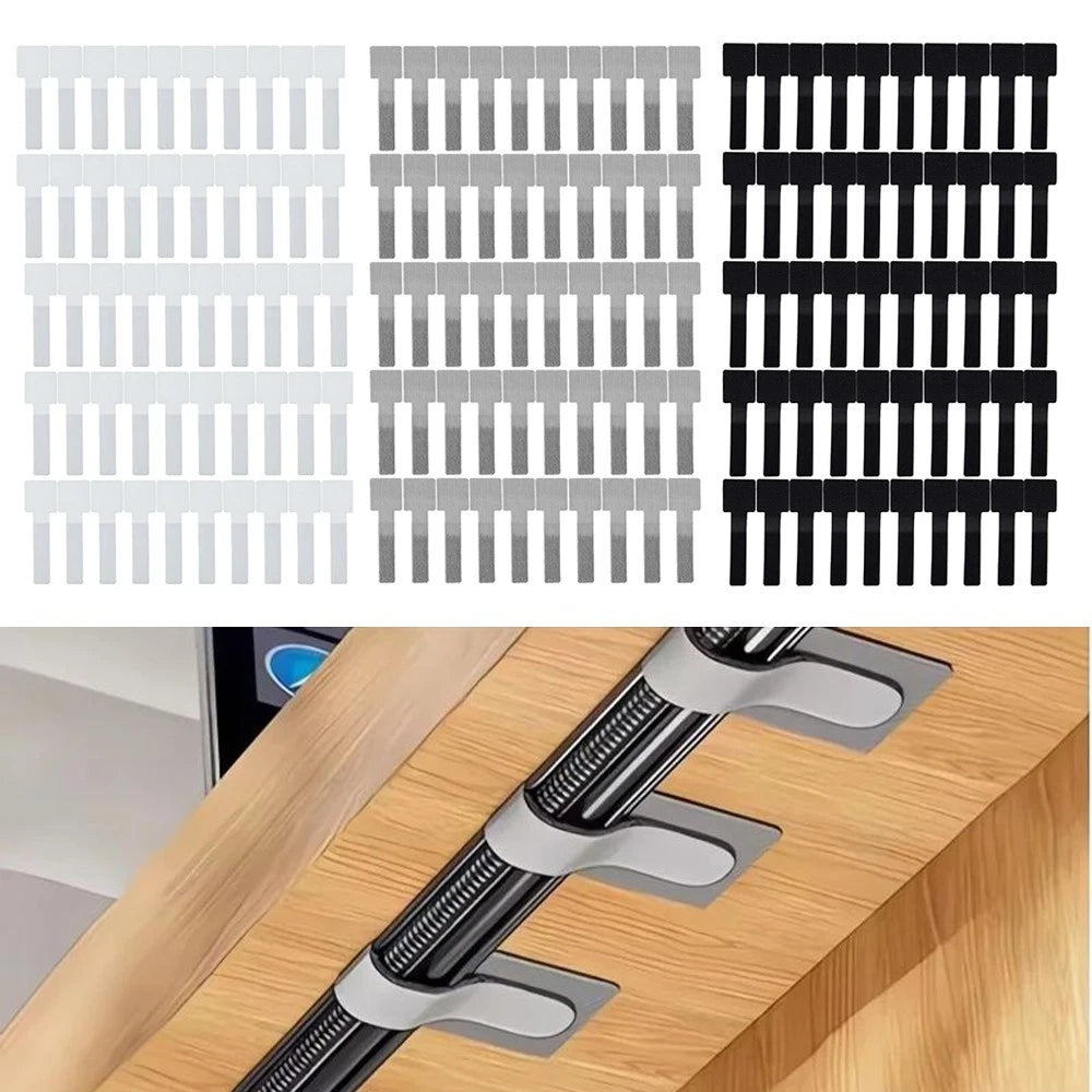 50 Tie Fastening Cable Organizers for Workspace Setup