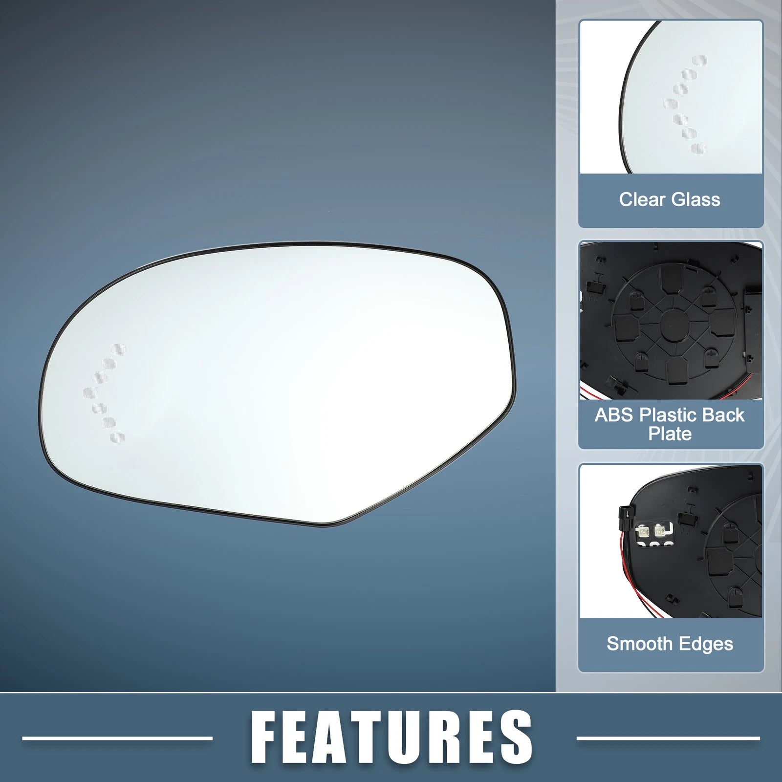 Heated Mirror Glass Driver Left Side Replacement for Chevy Silverado (2007–2013)