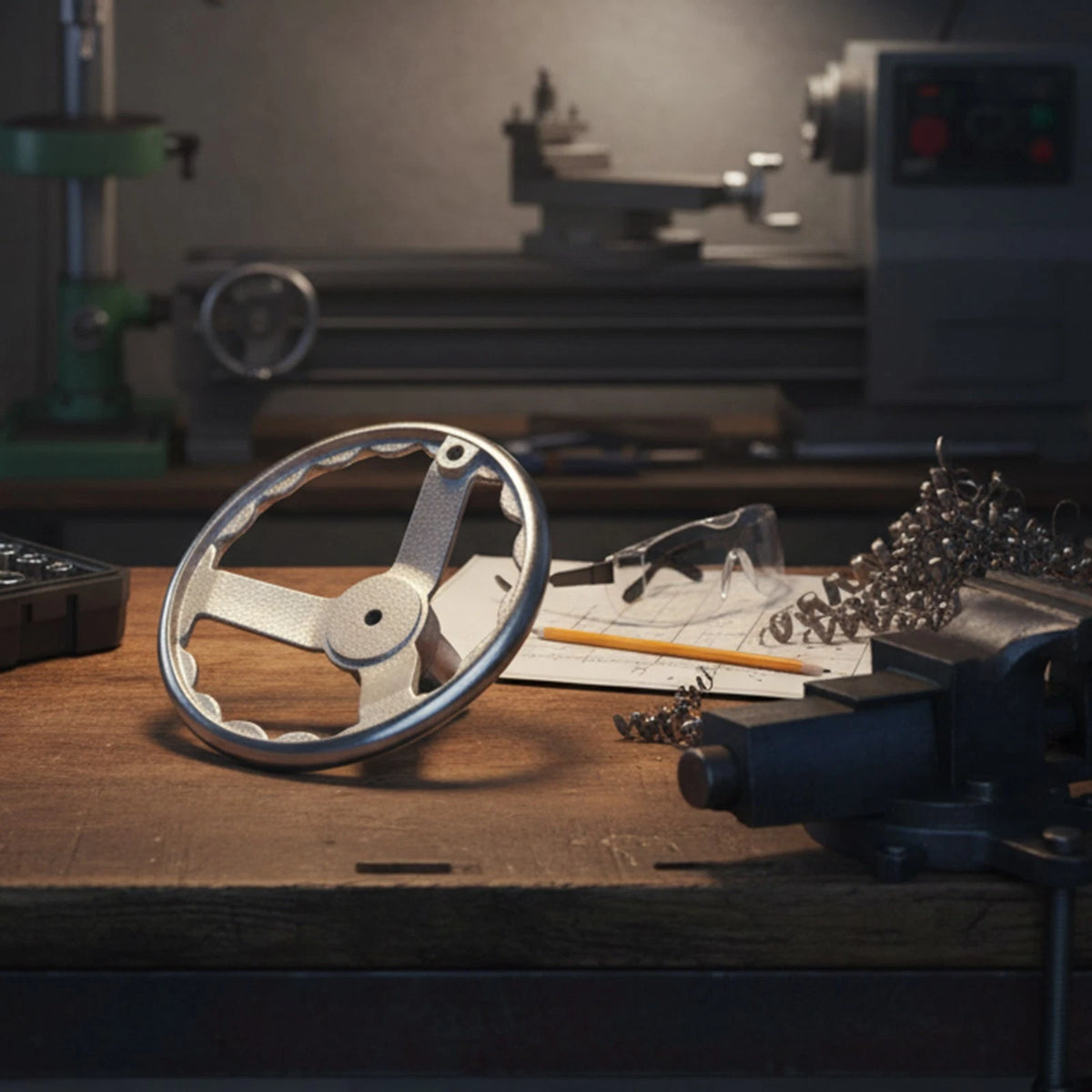 3-Spoke Handwheel for Equipment Upgrade (Oil-resistant, Smooth, Burr-free)