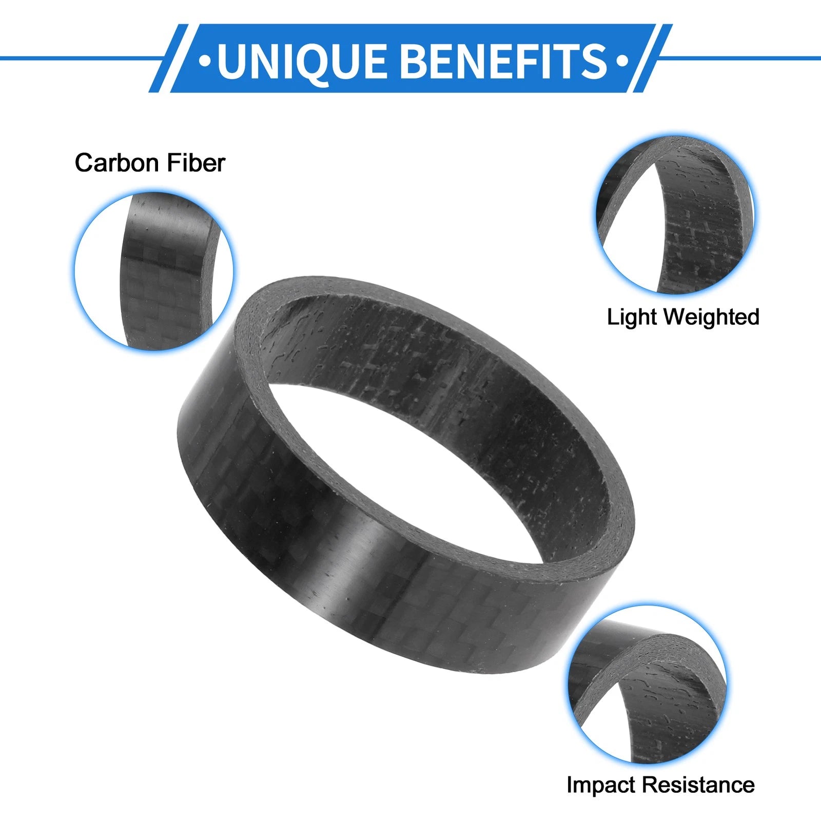 Headset Spacers 10mm 31.8mm for Carbon Fiber 1-1/4 Bicycle Fork (—)