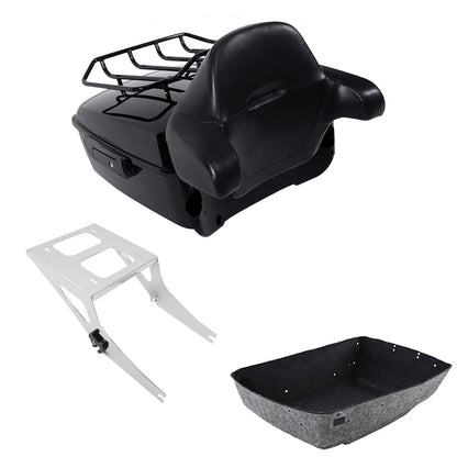2X King Trunk Luggage Backrest Mounting Rack for Harley Fat Boy (2008–2017)
