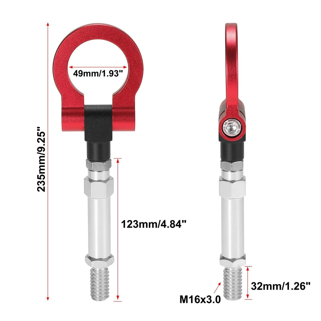 Trailer Tow Hook Screw for Volkswagen Golf (2005–2014) Front Red