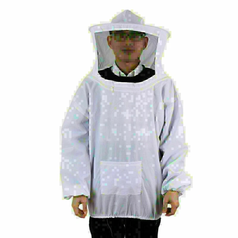 Beekeeping Beekeeper Jacket With Net Protective Veil Smock Coat Suit White z