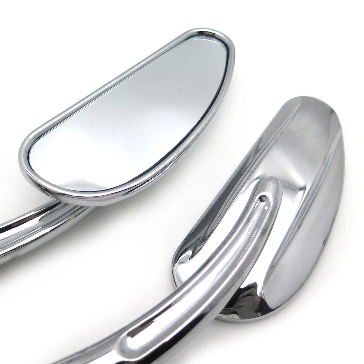 Chrome Black Teardrop Racing Mirrors for Harley Street Glide (2014–2023)