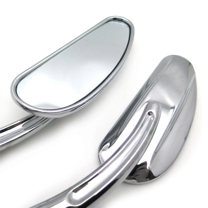 Chrome Black Teardrop Racing Mirrors for Harley Street Glide (2014–2023)