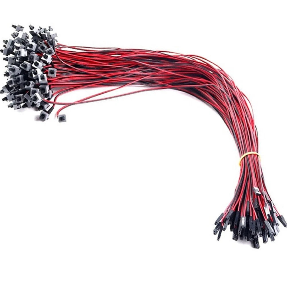 50PCS Computer Power Reset Switch Cable for Motherboards