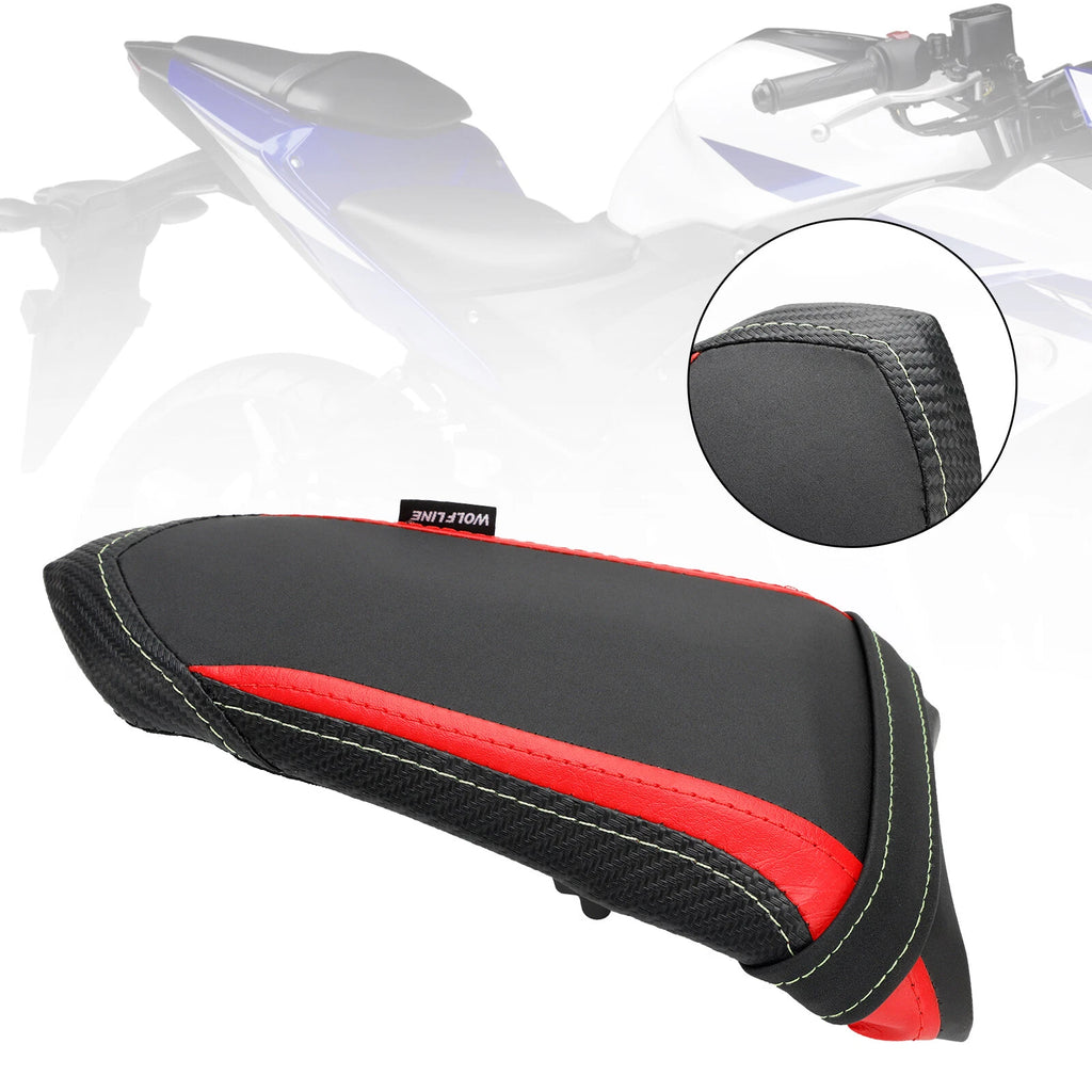 Rear Passenger Seat Pillion Saddle Flat Red for Yamaha YZF-R7 (2021–2022), R1 (2015–2022)