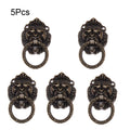 5X Vintage Lion Head Drop Ring Handle Pull for Cabinet Hardware