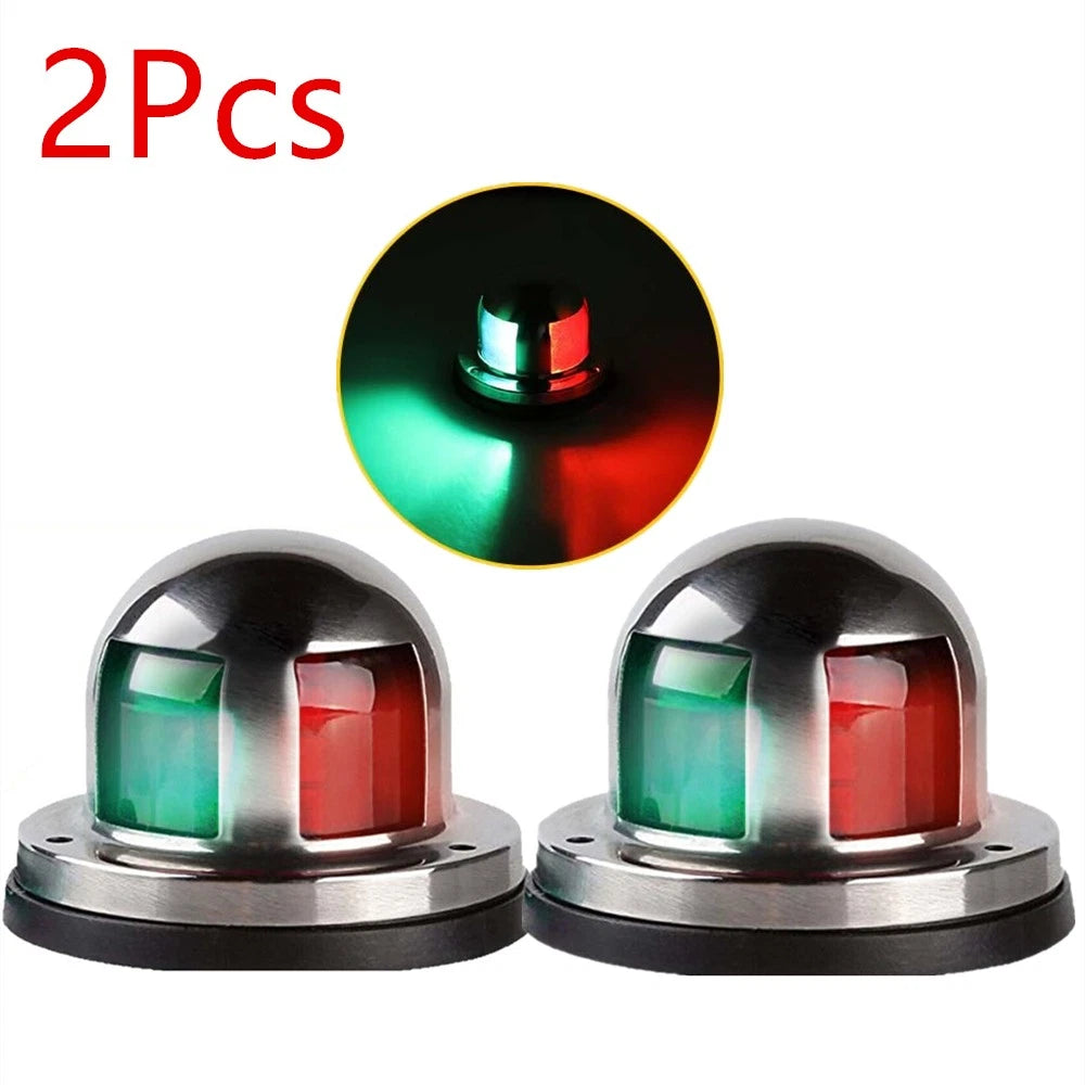 2x Boat Navigation Lights Red & Green LED Marine Navigation Light Boat Bow Light