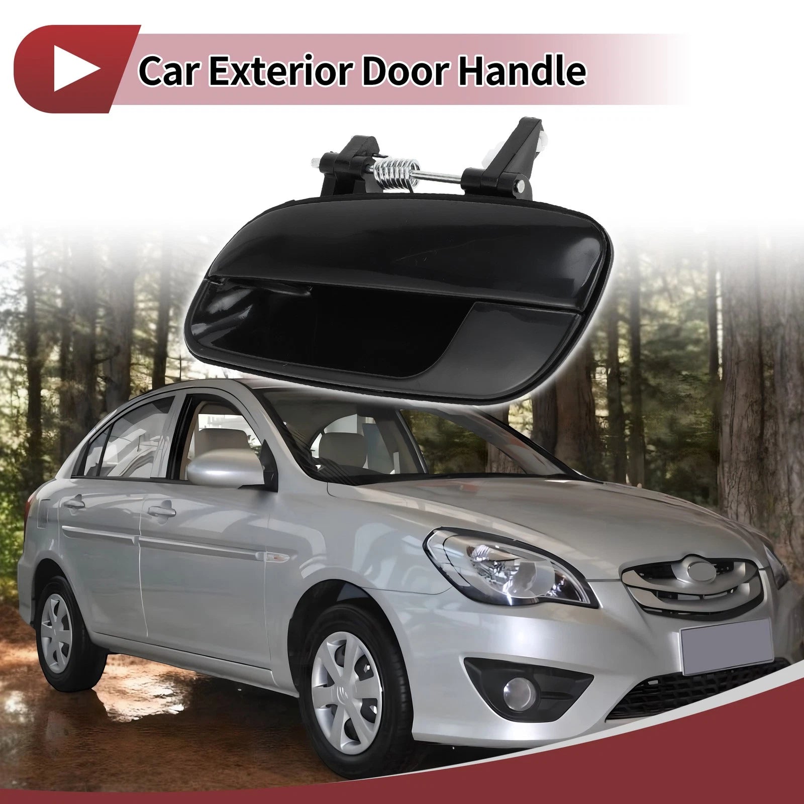 Car Exterior Door Handle Replacement for Hyundai Elantra Rear Left Black ABS (2017–2020)