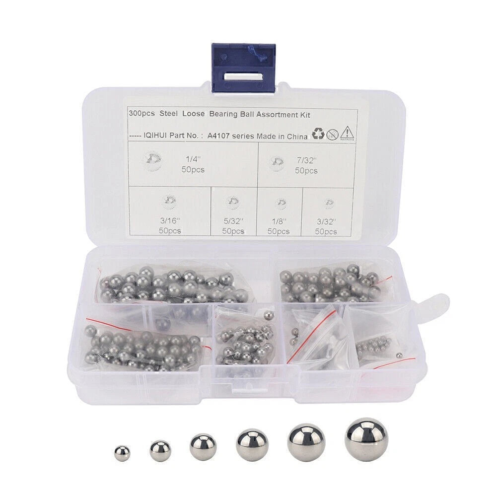 300x Assorted Loose Bicycle Bearing Ball 1/8" 3/32" 5/32" 3/16" 7/32" 1/4" etc.