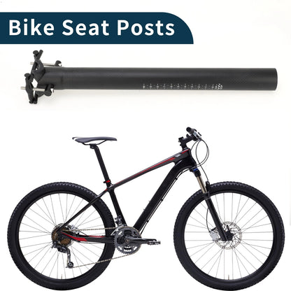 Seat Post 33.9mm 350mm Lightweight Carbon Fiber for Bike MTB Road (—)