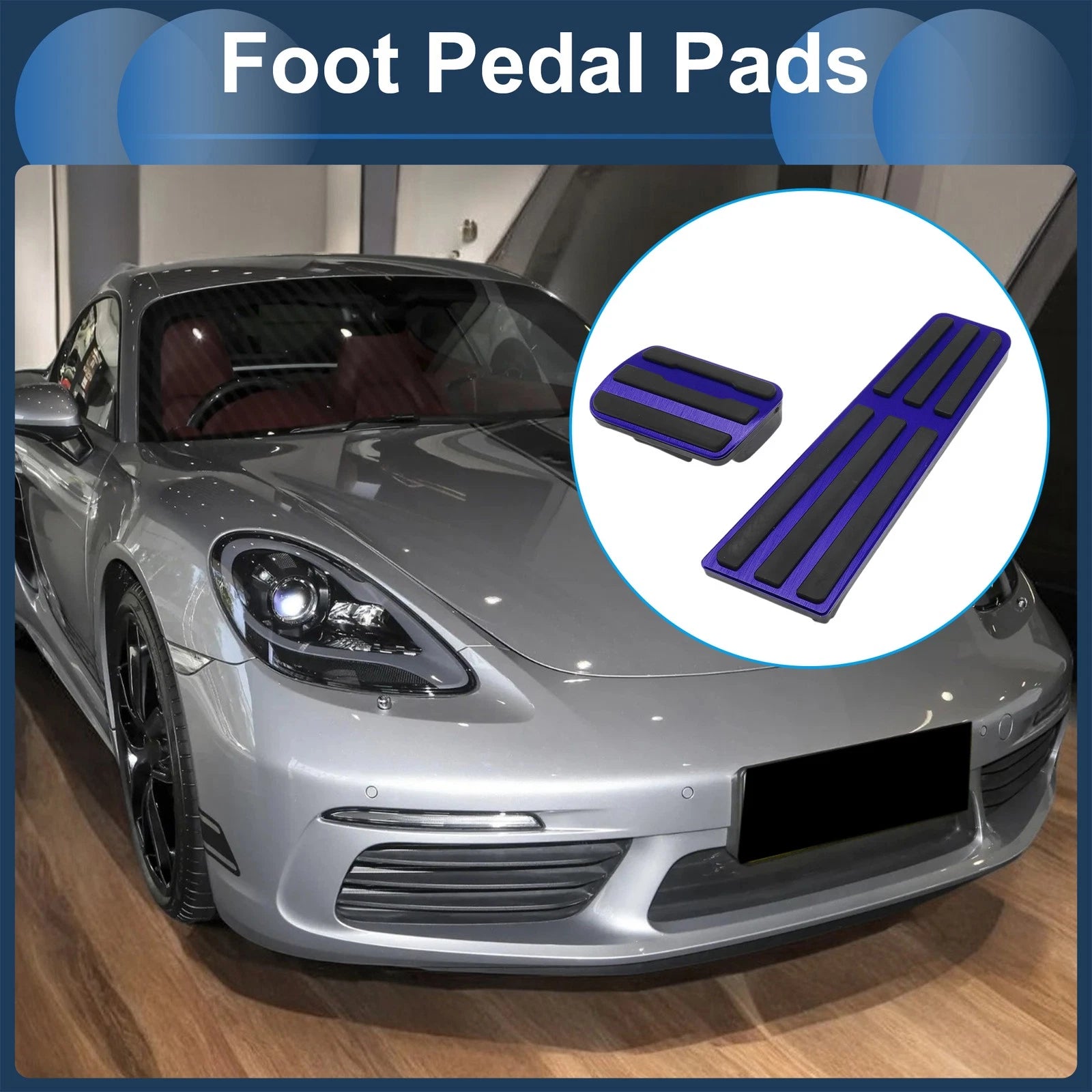 2 Pcs Automatic Foot Accelerator Pedal Covers for Porsche 718/911 (2016–2023)