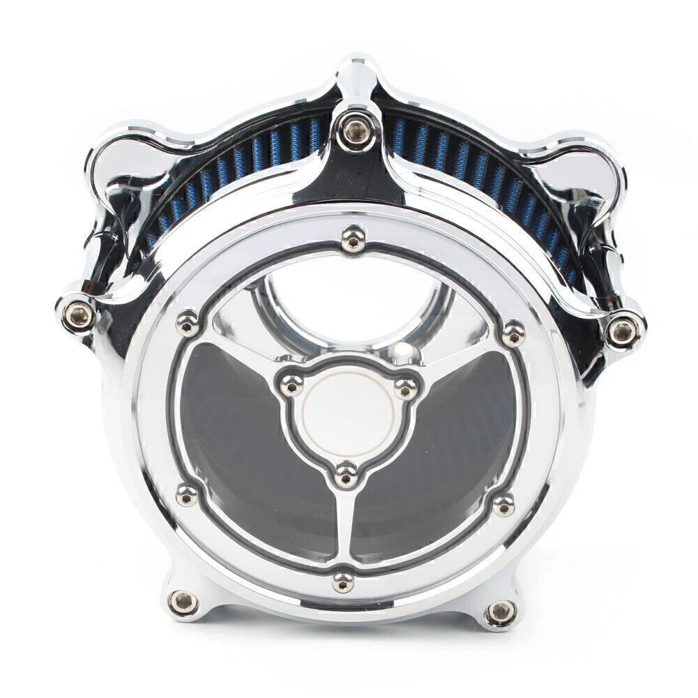 Air Cleaner Intake Filter for Harley Dyna Softail Touring Glide (Chrome)