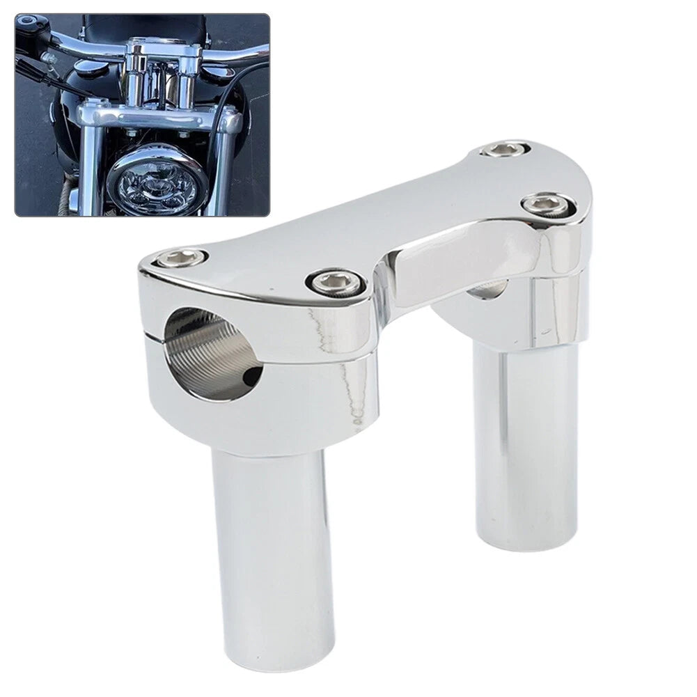 3.5" Straight Flat Handlebar Riser Clamp Chrome for Harley Dyna