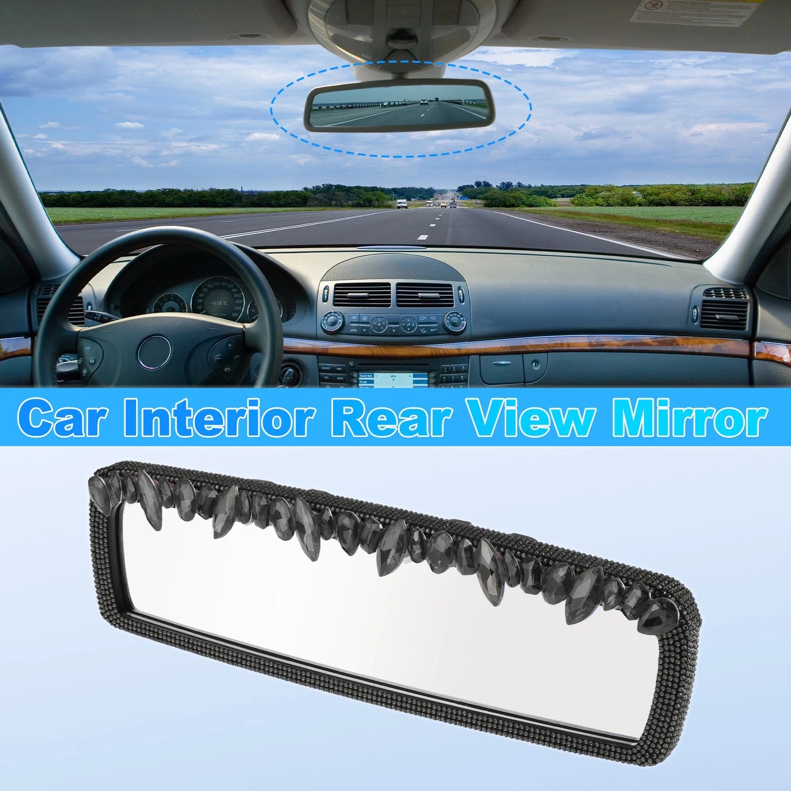 Interior Rearview Mirror Back Clip for Universal Fit (10.94x2.95")