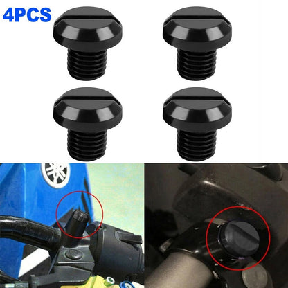 4 PCS Motorcycle Mirror Hole Screws Bolts Cover Cap Aluminum