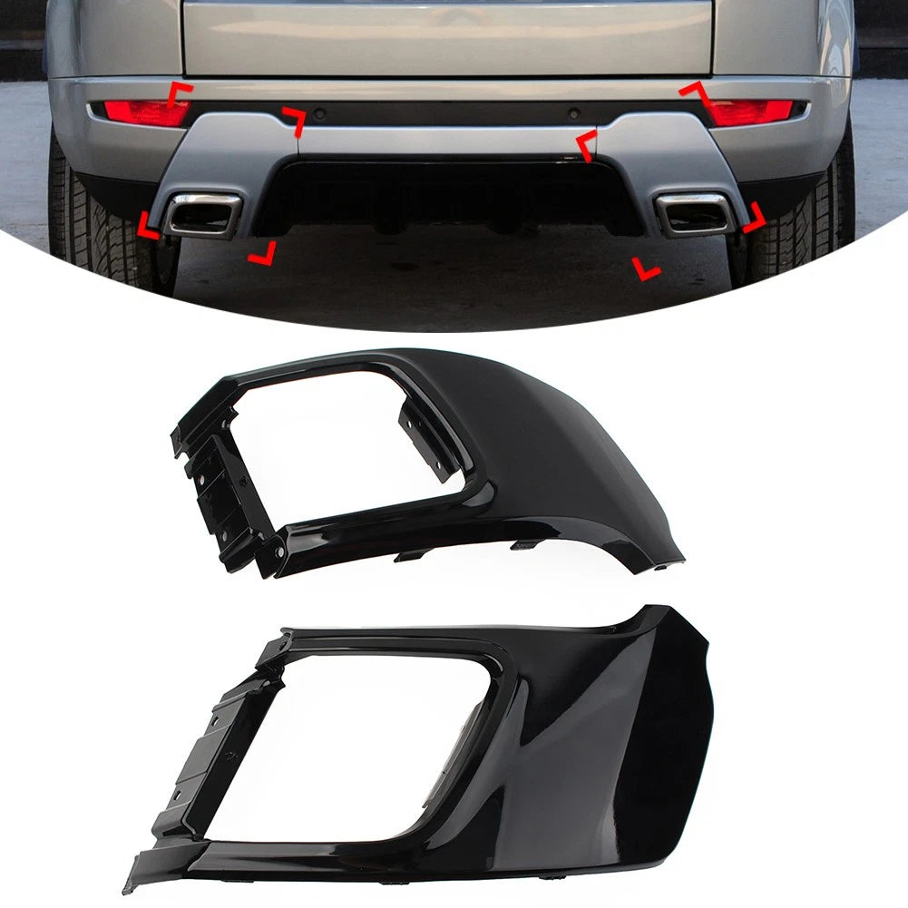 Pair Rear Bumper Tail Exhaust Pipe Trim for Land Rover Range Rover Evoque