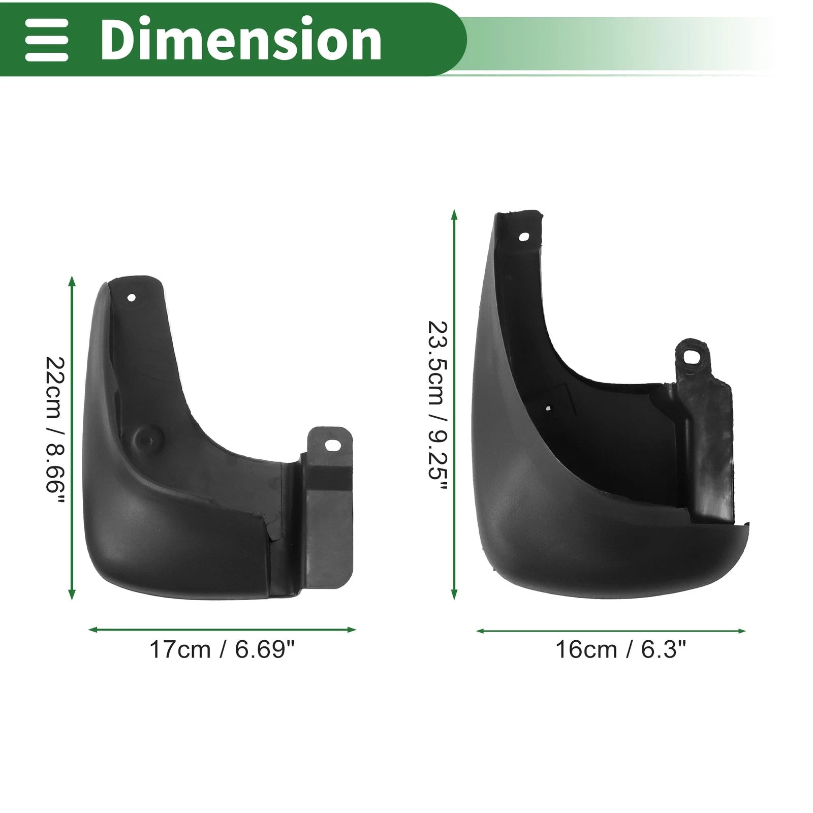 Mud Flaps Splash Guards w Mount Accessories for Hyundai Elantra (2002–2007)