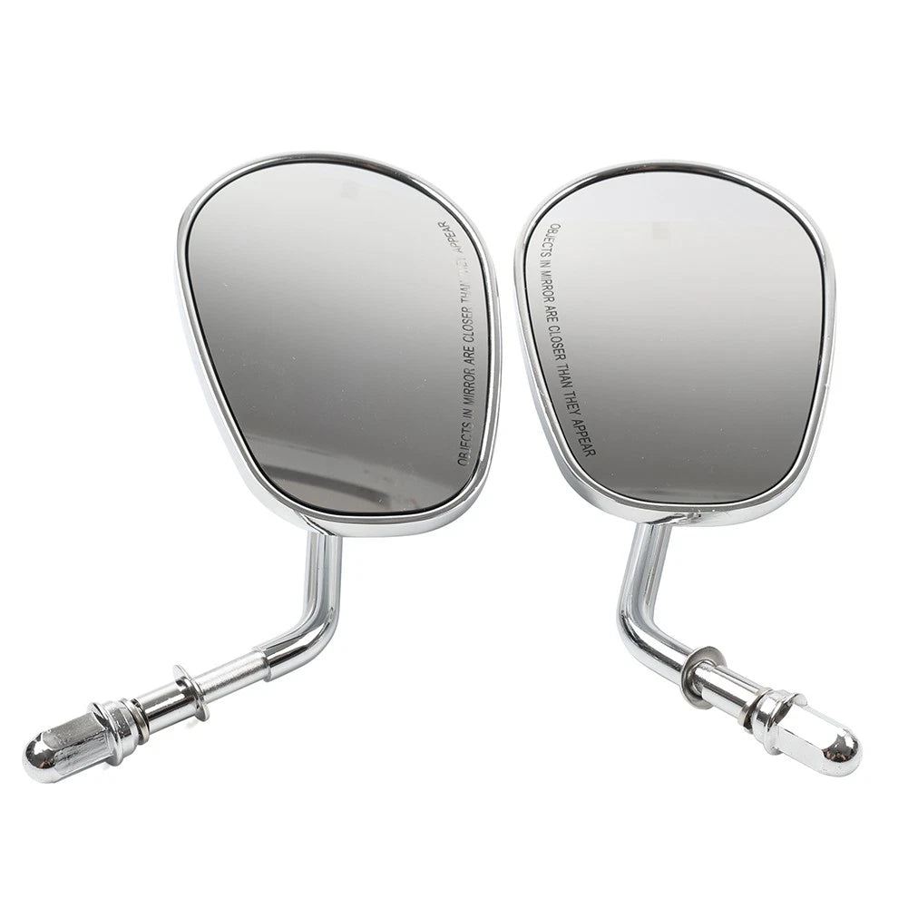 Teardrop Short Stem Rearview Side Mirrors for Harley Electra Glide Chrome