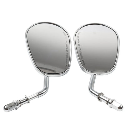 Teardrop Short Stem Rearview Side Mirrors for Harley Electra Glide Chrome