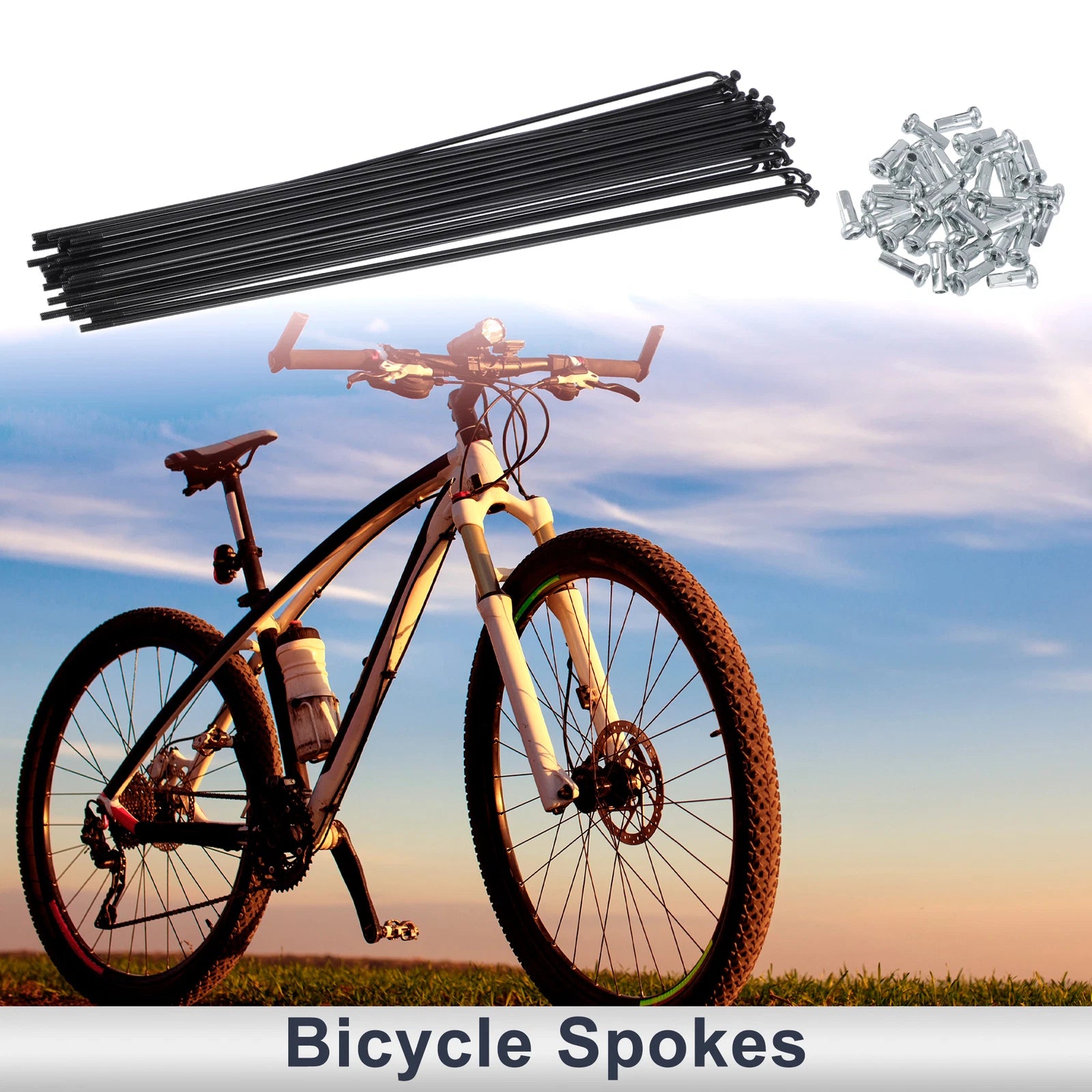 Bicycle Spokes Nipple 45 Steel Black Universal for 13G 247mm (Universal)