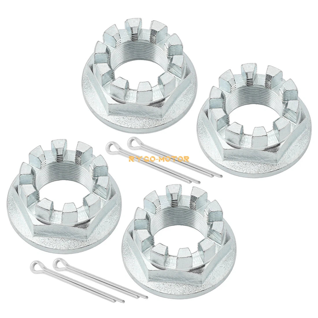 Set of 4 Rear Axle Nuts W/Pin for Honda TRX350 Rancher 350 (2000–2006)