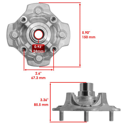 Front Wheel Hub Assembly Replacement for Honda TRX500 TRX680 (2008–2019)