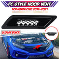Gloss Black Air Vent Intake Duct Cover Trim for Honda Civic (2016–2021)