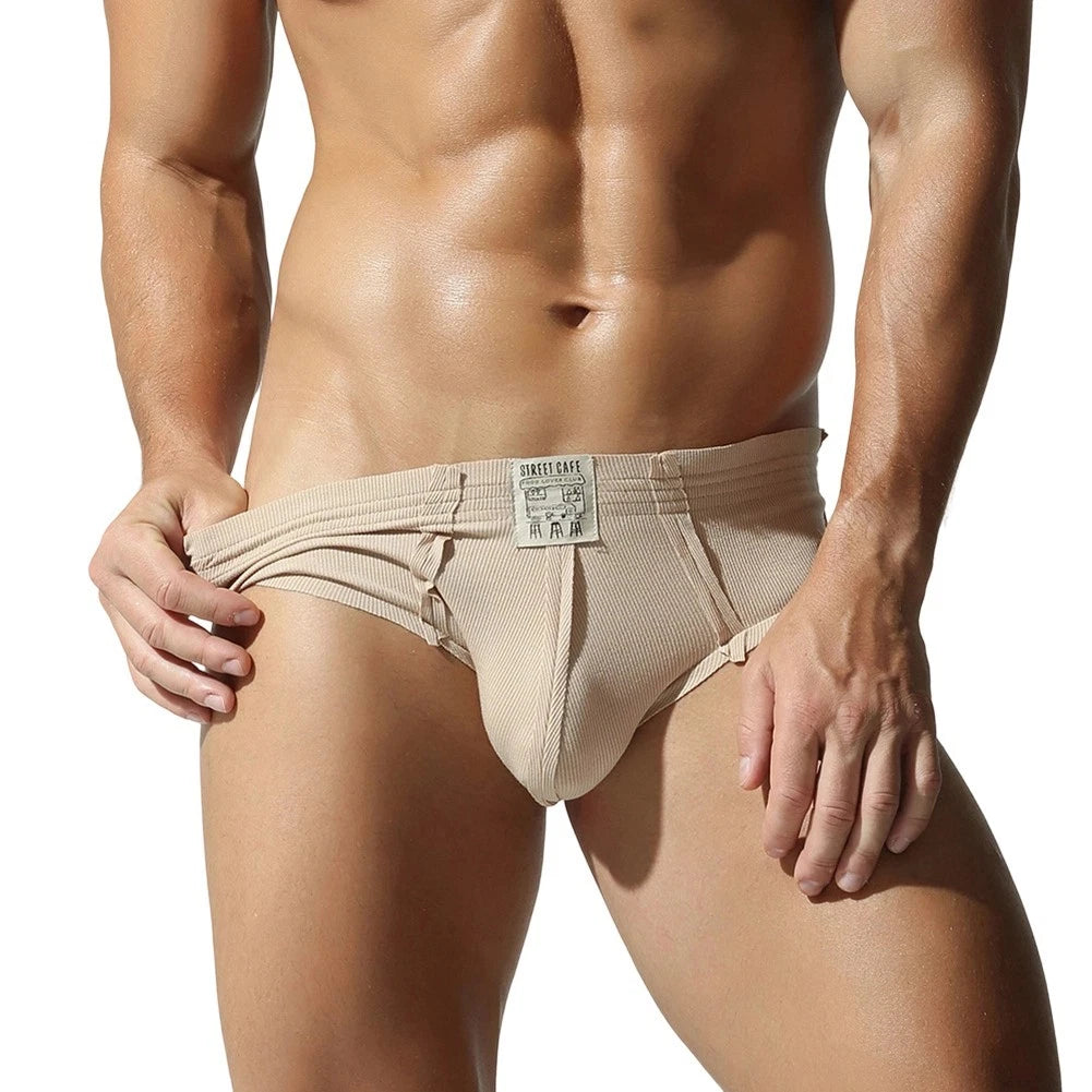2X Men Cotton Briefs Underwear Solid Breathable U Convex Pouch Comfort