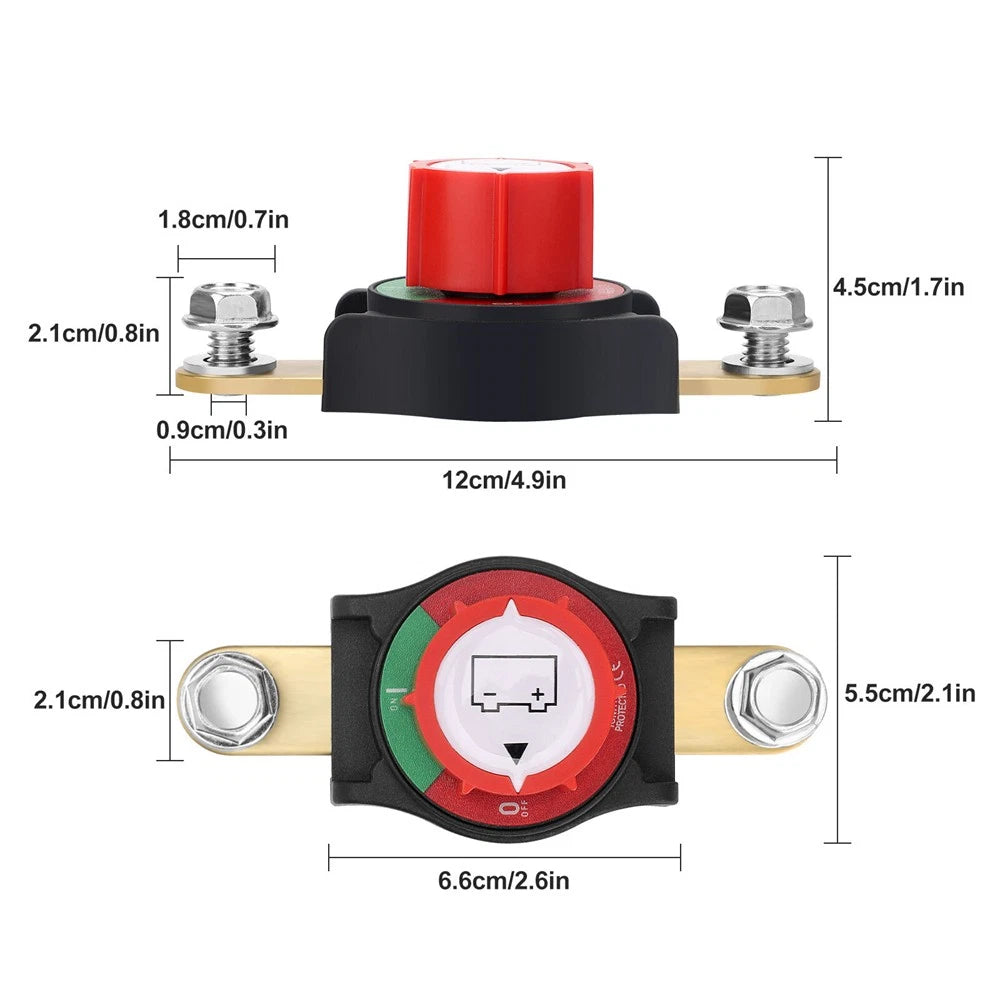 Side Post Battery Disconnect Switch for Car Boat (12-48V)