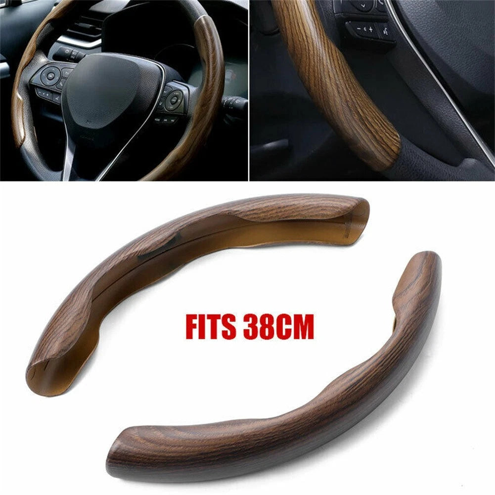Wood Grain Steering Wheel Cover for Car